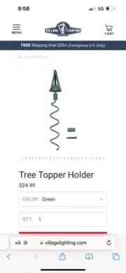Green Tree Topper Holder
