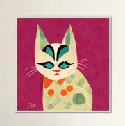 William the Cat by Neko-Suki Giclee Print on Canvas Framed Modern Art