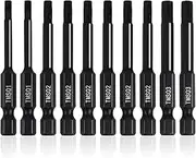 Double Square 8 Point Star Bit Set (10 Pack - 2.3" Long Magnetic Heads) 2 Square Drive Torx Bits in the Following Sizes #, 2, and #3