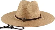 [HAMKVBPR] Men's Straw Hat Casual Large Brim Straw Hat Outdoor Breathable Sun Hat Holiday Hat