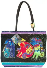 Laurel Burch Shoulder Tote Zipper Top 18"X5"X15"-Dogs & Doggies (Pack of 1)