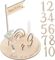 EXAOMBLE Baby Boy Girl Milestone Wooden Board Baby Monthly Milestone Sign Photo Prop for Newborn