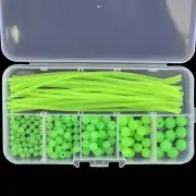170Pcs/Set Soft Rubber Floating Glow Fishing Beads Fishing Rig Tube Sleeve.;;^
