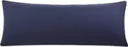 PiccoCasa Brushed Body Pillowcases with Roll Rim 20"x48", Soft Breathable Delicate Piping Pillow Covers with Zipper Closure Navy