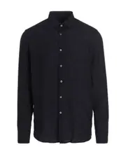 long-sleeve linen shirt XS Black