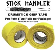 STICK HANDLER Professional Drum Stick Grip Tape Pro Pack (Yellow | Two Pack)