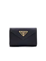 Prada Small Saffiano Leather Wallet in Black