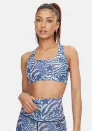 [CHRLDR] Rainbow Zebra Stars Support Sports Bra