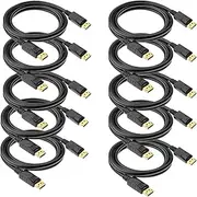 DisplayPort to Displayport Cable 6 Feet,Anbear Gold Plated Display Port to Display Port Cable 4K@60HZ Resolution(Male to Male) for DisplayPort Enabled Desktops and Laptops to Displays (10 Pack)