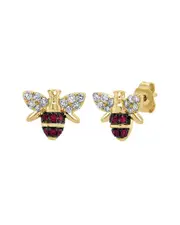 Sabrina Designs 14K 1.33 ct. tw. Diamond & Ruby Bumble Bee Studs