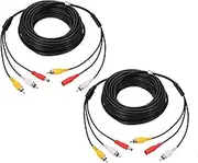 uxcell Power Cable 32.8Ft, 2 Pcs 2.1mm x 5.5mm RCA Male to Male Pigtail Barrel Plug Connector Cable for CCTV Security Camera Lighting Power Adapter, Black