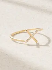 [Melissa Joy Manning] Melissa Joy Manning - X Marks The Spot 14-karat Recycled Gold Diamond Ring - 7 7 Gold