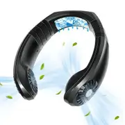 Portable Neck Fan- Personal Air Conditioner Fan, Rechargeable, for Indoor and Outdoor (BLACK)