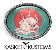 Octopus Belt Buckle - Vintage Kraken Painting Handmade Belt Buckle - 958-2