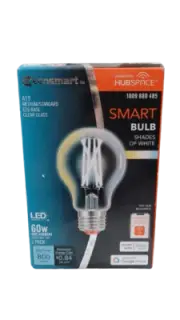EcoSmart 60w Smart A19 Clear Tunable White CEC LED Light Bulb w/ Voice Control