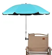 STARRY CITY Parasol for Chair with Adjustable Clamp, Surface 105 cm, UPF 50+, with Umbrella Clip Attachment for Patio Chairs, Beach Chairs, Prams, Wheelchairs and Golf Carts, blue, Groß