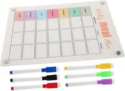 Angoily Weekly Planner Fridge Magnets Weekly Whiteboard Calendar Magnetic Dry Erase Planner Refrigerator Planner Magnetic Menu Board for Fridge Magnetic Planner Transparent Synthetic Resin