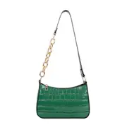 Women Retro Alligator Pattern Shoulder Underarm Bags Ladies Fashion Zipper PU Leather Purse