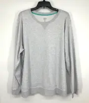 St. Johns Bay Sweatshirt Womens Plus Size 2X Classic Gray Spacedye Pullover NWT