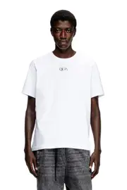 [Diesel] Diesel - T-shirt with metallic Oval D - T-Shirts - Man - White XXL White