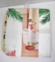 St Nicholas Square Yuletide Snowman Shower Curtain Beige Arctic Wolf Liner