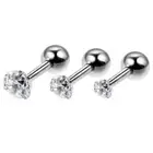 12PCS Stainless Steel Barbell Ear Cartilage Tragus Helix Stud Earring Ear Studs