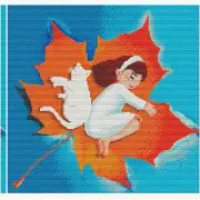 Maple Dreams Stitch Kit - Beginner Needlepoint Embroidery for Kids & Adults - DI