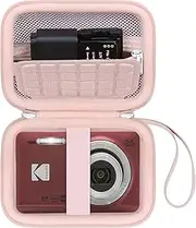 Canboc Hard Case for Kodak PIXPRO FZ55/ FZ45/ FZ43/ FZ53 16MP Digital Camera, Vlogging Camera Bag, Zipper Mesh Pocket fit Cable, SD Card, Pink (Case Only)
