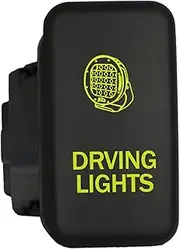 12V 3A ON-OFF Push Switch 820NG Laser etched DRIVING LIGHTS dual LEDs in LIGHT GREEN For Toyota Hilux LandCruiser 70 100 Kluger Prado 120 HiAce FJ Cruiser and more