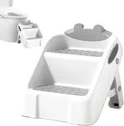 2 Step Stool for Kids, Non-Slip Toddler Stool, Anti-Tip Child Step Stool, Foldable Kids Step Stool, Toddler Bathroom Stool, Safe Climbing Stool, Lightweight Step Stool, Foldable 2 Step Stool for Kids