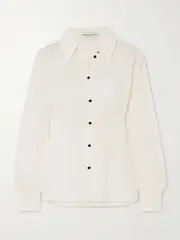 [Alessandra Rich] Alessandra Rich - Silk-crepe Shirt - Cream - IT46 IT 46 Cream