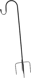 Totority 1pc Garden Flag Stand Holder Iron Plunger Hook Outdoor Banner Pole for Flags Lanterns Garden Signs Resistant Stable Design