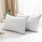 Goose Feather Down Pillows Queen Size Set of 2, Luxury Hotel Bed Pillows, 100...