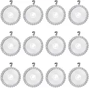 [Kukiwhy] 12 Pcs Rhinestone Bezel Pendant Trays Cabochon Pendant Setting