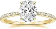 [Zakk] Women's Rings 925 Silver Engagement Rings Solitaire Ring 3CT Oval Cubic Zirconia Promise Ring Wedding Rings Rose Gold