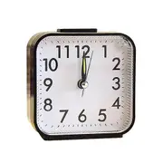 Non Ticking Alarm Clock Battery Powered Silent Bedside Clock Night Light Easy to Read Loud Enough Travel Clock for Heavy Sleepers Kids Elderly black