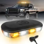 700A Rooftop Emergency Strobe Lights Bar, 72 LED Amber White Mini Beacon Safety