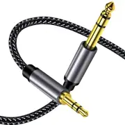1/8 to 1/4 Stereo Cable Braided: 12ft Hi-Fi Sound Double Layer Shielded Zinc ...