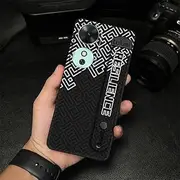 Phone Case Compatible with Honor Play60/60M, Wrist Strap Durable Personality Masculine Wristband Nature Simple Anti-dust Soft case Geometry