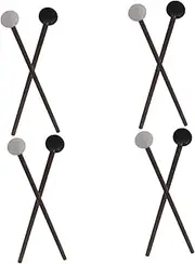 Generic 4 Piece Drum Mallets Wooden Handles Rubber Tip for Steel Drum Xylophone