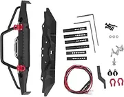 RC Front Rear Bumpers LED Lights Metal Safe Winch Installation SCX10 III AXI232027 4 90046 1/10