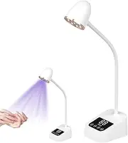 Mini UV Lamp for Nails, Rotating Nail Lamp for Gel Nails with 3 Modes, 9 LED Beads Mini Nail Lamp, Portable Rechargeable Small Nail Dryer, Suitable for Beginners, Salon and Home (White)
