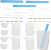 Beatifufu 18pc Measuring Cup Kit Silicone Resin Tools Easy to Use Great for DIY Resin Crafts Jewelry Making