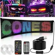 1 Piece 35x8in Huge Devil Eyes Light for Cars Truck, Flex LED Display for Car Eyes, Programmable Devils Eye LED Soft Screen, Car Window LED Display Eyes Truck Eyes LED Screen Panel for Windshield