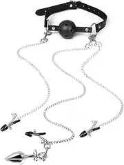 Sex Bondage BDSM BDSM Bondage Kit Oral Stopper Ball Breast Clip Bondage Toys Erotic Accessories Kits Erotic Games Adults Games SM