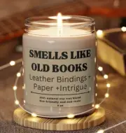 Smells Like OLD BOOKS, Book Lover Gift, Literary Candle, Library, Scented 9oz
