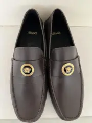 VERSACE Brown La Medusa Driver Slip On Loafer Sz 43/10US MSRP $695