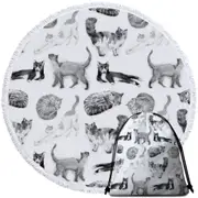 Black and White Cats Beach Towel