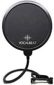 Blue Yeti Mic Pop Filter by Vocalbeat - Windscreen Shield for any Mic - Anti Pop Guard Microphone Pop Filter - 6 Inch Mesh Screen Cover against Wind Noises - Filter for Yeti with Custom Flat Clamps