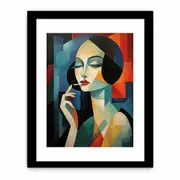 Woman Smoking Modern Art Framed print Art Poster